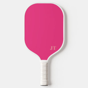 Raquette De Pickleball Monogramme rose clair simple et rose pâle