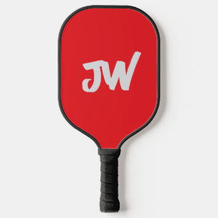 RAQUETTE DE PICKLEBALL MONOGRAMME ROUGE MINIMALISTE MODERNE