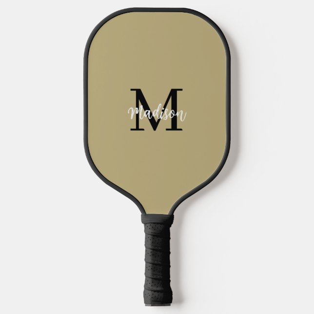 Raquette De Pickleball Monogramme Sable noir moderne (Recto)
