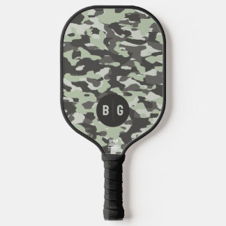 Raquette De Pickleball Monogramme sur mesure Paddle en camo-balle verte