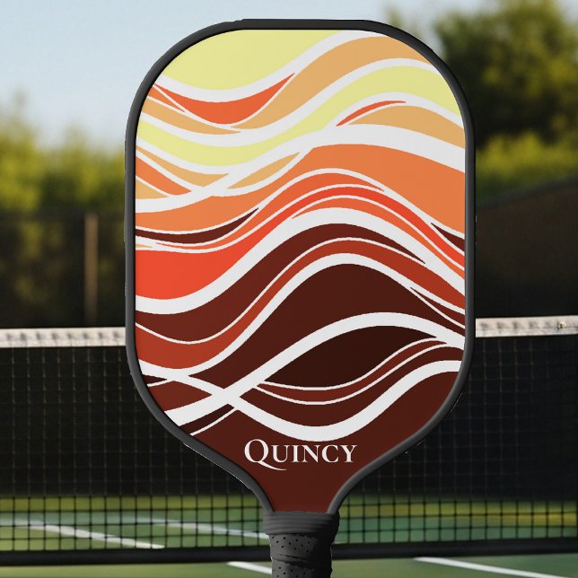 Raquette De Pickleball Monographie géométrique marron foncé (Créateur téléchargé)