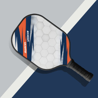 Raquette de pickleball motif alvéolé blanc 