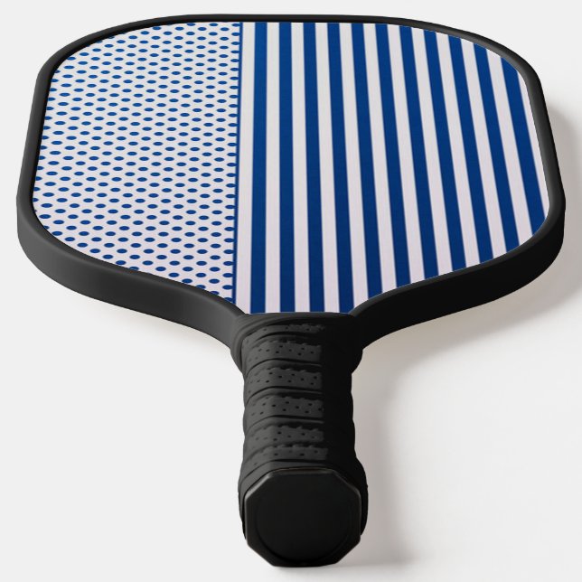 Raquette De Pickleball Motif bleu avec bandes et points pour Arrière - pl (Poser)