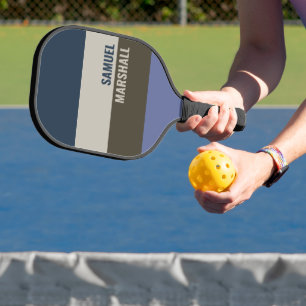 Raquette De Pickleball Motif Bleu et Brown rayures