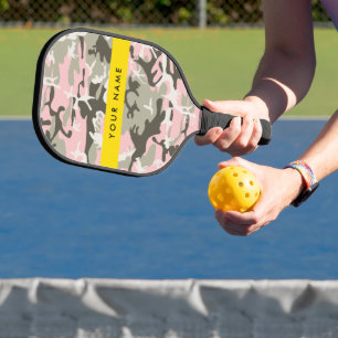 Raquette De Pickleball Motif camouflage rose et vert Personnalisez votre