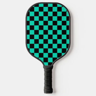 Raquette De Pickleball Motif chèque À damiers noir vert