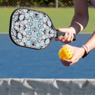 Raquette De Pickleball Motif couleur bleu rose Mocha noir dégradé de coul