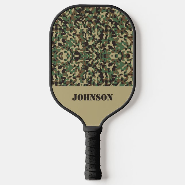 Raquette De Pickleball Motif de camouflage de nom personnalisé (Recto)