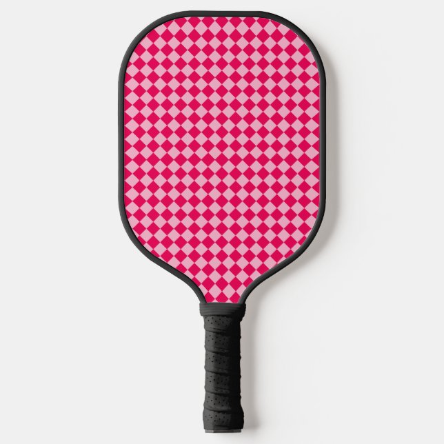 Raquette De Pickleball Motif de diamant combiné rose par Shirley Taylor (Recto)