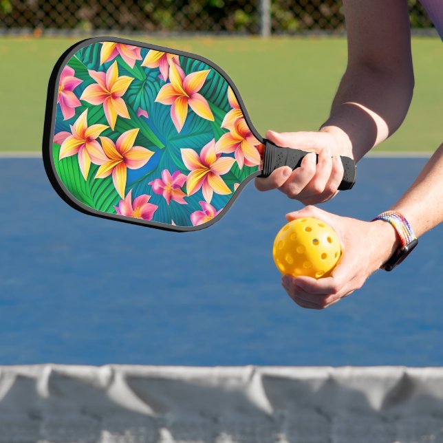 Raquette De Pickleball Motif de fleurs tropicales hawaïennes (Insitu)