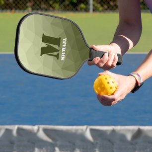 Raquette De Pickleball Motif de maillage géométrique vert clair de l'armé