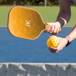 Raquette De Pickleball Motif de maille géométrique à dégradé orange Monog