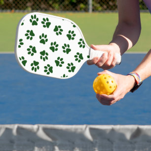 Raquette De Pickleball Motif De Pâtes, Patrouilles De Chiens, Paws Vertes