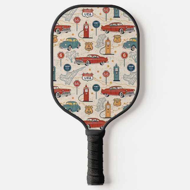 Raquette De Pickleball Motif de road trip vintage (2) (Recto)