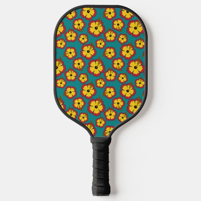 Raquette De Pickleball Motif des fleurs tropicales de l'Hibiscus rouge ja (Recto)