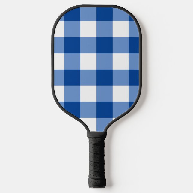 Raquette De Pickleball Motif en vichy bleu (Recto)