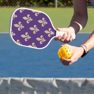 Raquette De Pickleball Motif Fleur de Lis, Crème Royale Française sur Vio