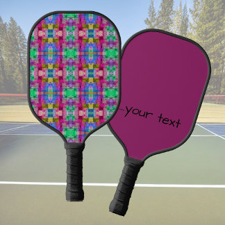 Raquette De Pickleball motif géométrique Abstrait, bleu, rose, personnali