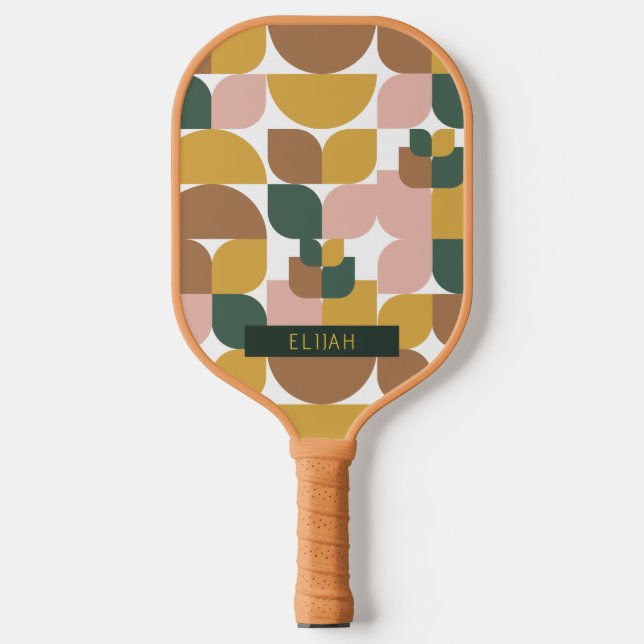 Raquette De Pickleball Motif géométrique rétro Brown (Recto)