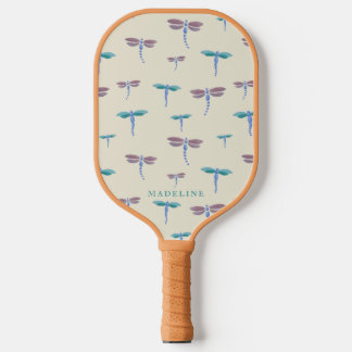Raquette De Pickleball Motif Monogrammed Painted Dragonflies Ajouter un n