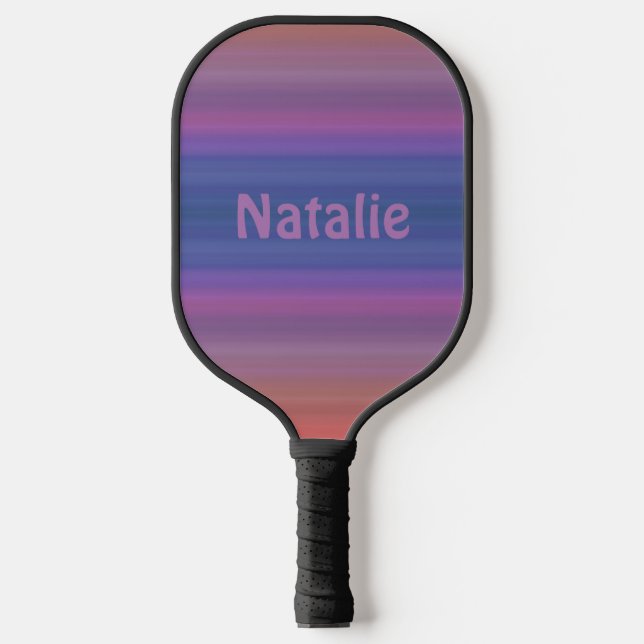 Raquette De Pickleball Motif orange bleu violet avec nom (Recto)