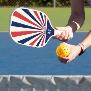 Raquette De Pickleball Motif personnalisé de soleil éclaté patriotique