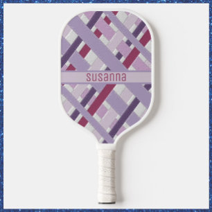 Raquette De Pickleball Motif rayé violet moderne