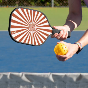 Raquette De Pickleball Motif Retro Sunburst