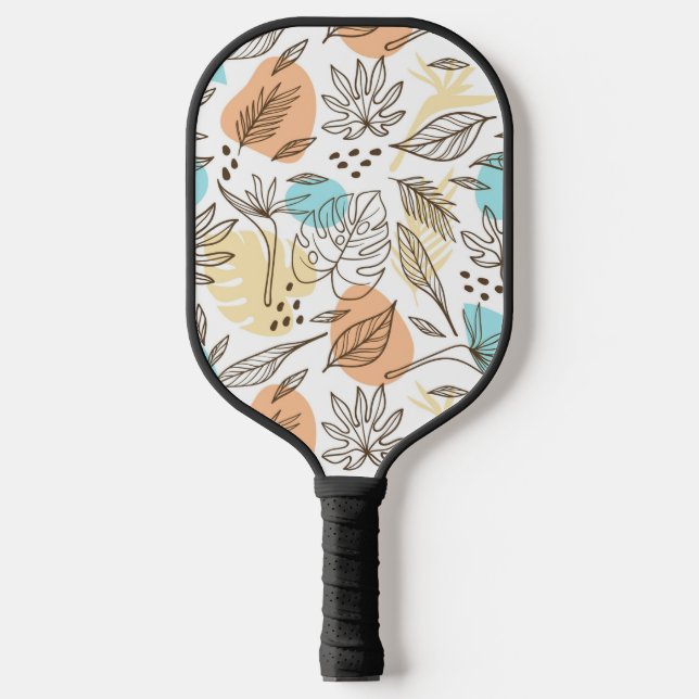 Raquette De Pickleball Motif tropical d'été dessiné à la main (Recto)