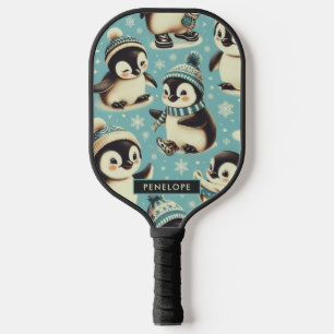 Raquette De Pickleball Motif vintage Cute Penguin