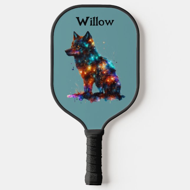 Raquette De Pickleball Nature cool Arbres extérieurs | Monogramme moderne (Verso)