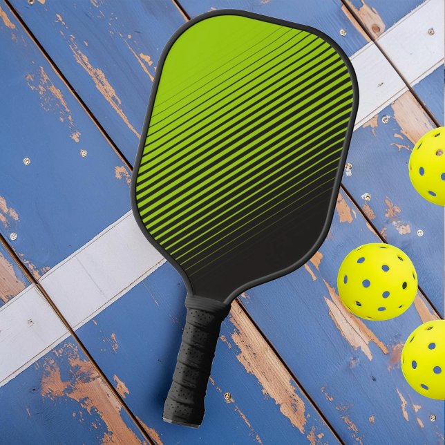 Raquette De Pickleball Neon Green Sports Noir moderne Fade dorée (Créateur téléchargé)