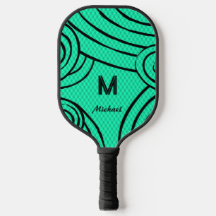 Raquette De Pickleball NeonLine 1 Blue-Green Editable Nom et initiales