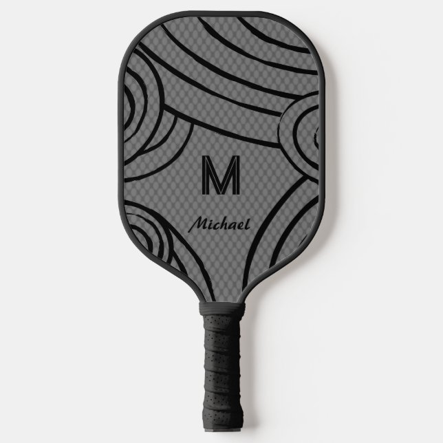 Raquette De Pickleball NeonLine 1 Grey Nom et initiales modifiables (Recto)