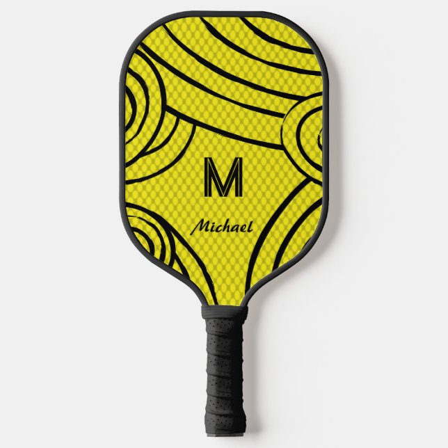Raquette De Pickleball NeonLine 1 Jaune Nom et initiales modifiables (Recto)