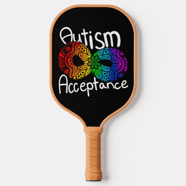 Raquette De Pickleball Neurodiversité Acceptation de l'autisme Arc-en-cie (Recto)