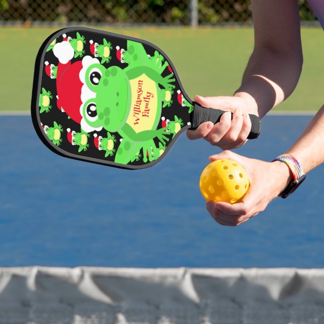 Raquette De Pickleball Noël Cute Frog Santa Hat Motif Nouveauté (Insitu)