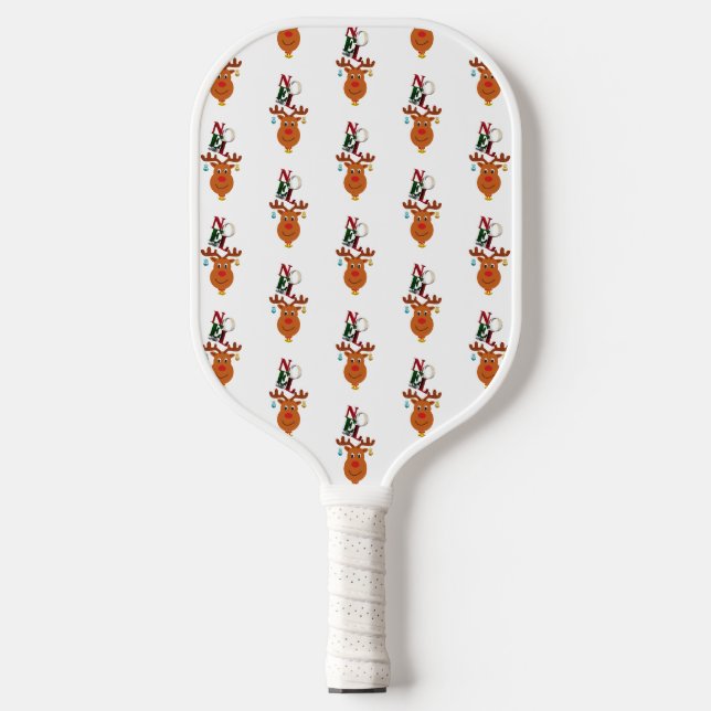 Raquette De Pickleball Noel Deer Bells Bauble Rudolf Snowflakes Noël (Recto)