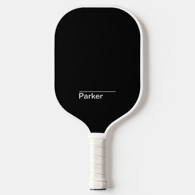 Raquette De Pickleball Noir et blanc minimal classique (Recto)