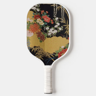 Raquette De Pickleball Noir et or traditionnel japonais Kimono floral
