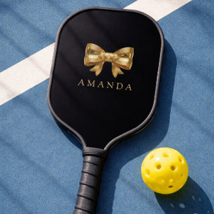 Raquette De Pickleball Nom d'arc doré noir et or moderne