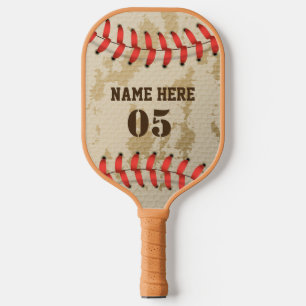 Raquette De Pickleball Nom de base-ball Vintage personnalisé Numéro Retro