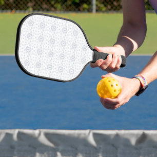 Raquette De Pickleball Nom de monogramme répétitif Toile Bleue Victorienn