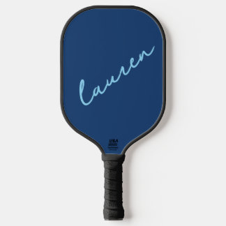 Raquette De Pickleball Nom de script bleu moderne 