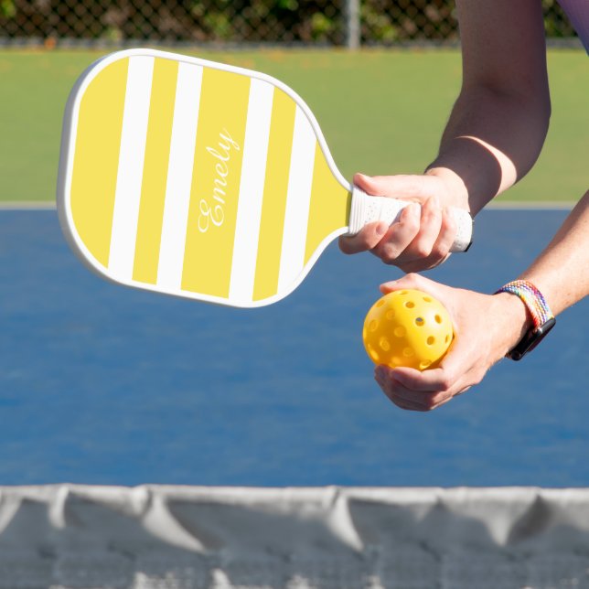 Raquette De Pickleball Nom de script jaune moderne (Insitu)