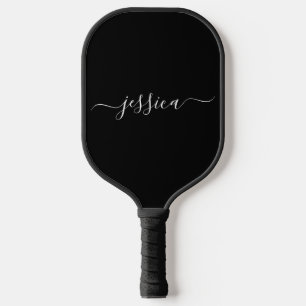 Raquette De Pickleball Nom de script noir moderne