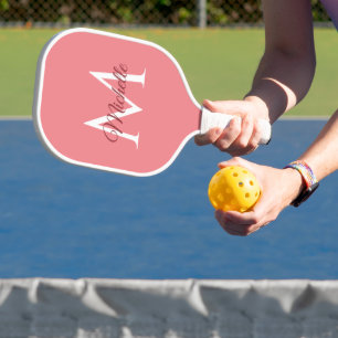 Raquette De Pickleball Nom du monogramme Modèle personnalisé double face