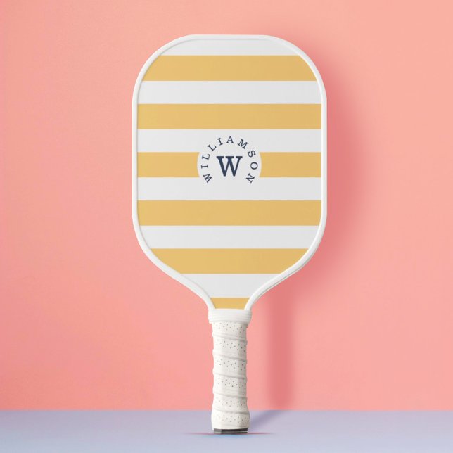 Raquette De Pickleball Nom du monogramme personnalisé minimal moderne à b (Créateur téléchargé)