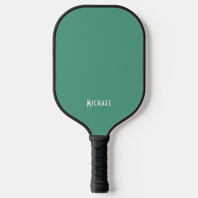 Raquette De Pickleball Nom du monogramme vert moderne (Recto)