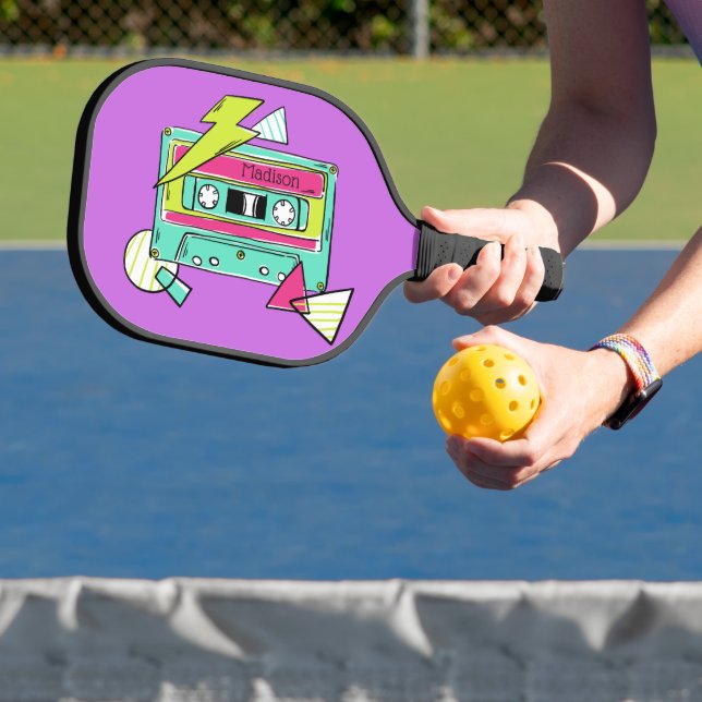 Raquette De Pickleball Nom et couleur personnalisés Bande Casette (Insitu)